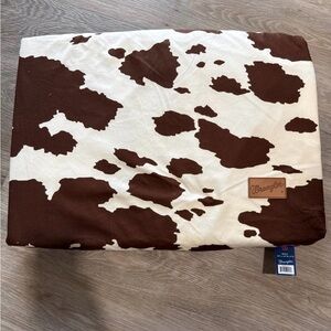 Wrangler Rustic Brown and Cream Cow Print Throw